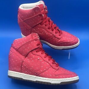Nike Dunk Sky Hi Print Hidden Wedge Heel Hyper Red High (543258-600) - Size 9